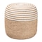 Bali & Pari Nequiel Modern Bohemian Natural Brown Seagrass and Woven Rope Ottoman Footstool 240-13479-ZORO - alternate 1